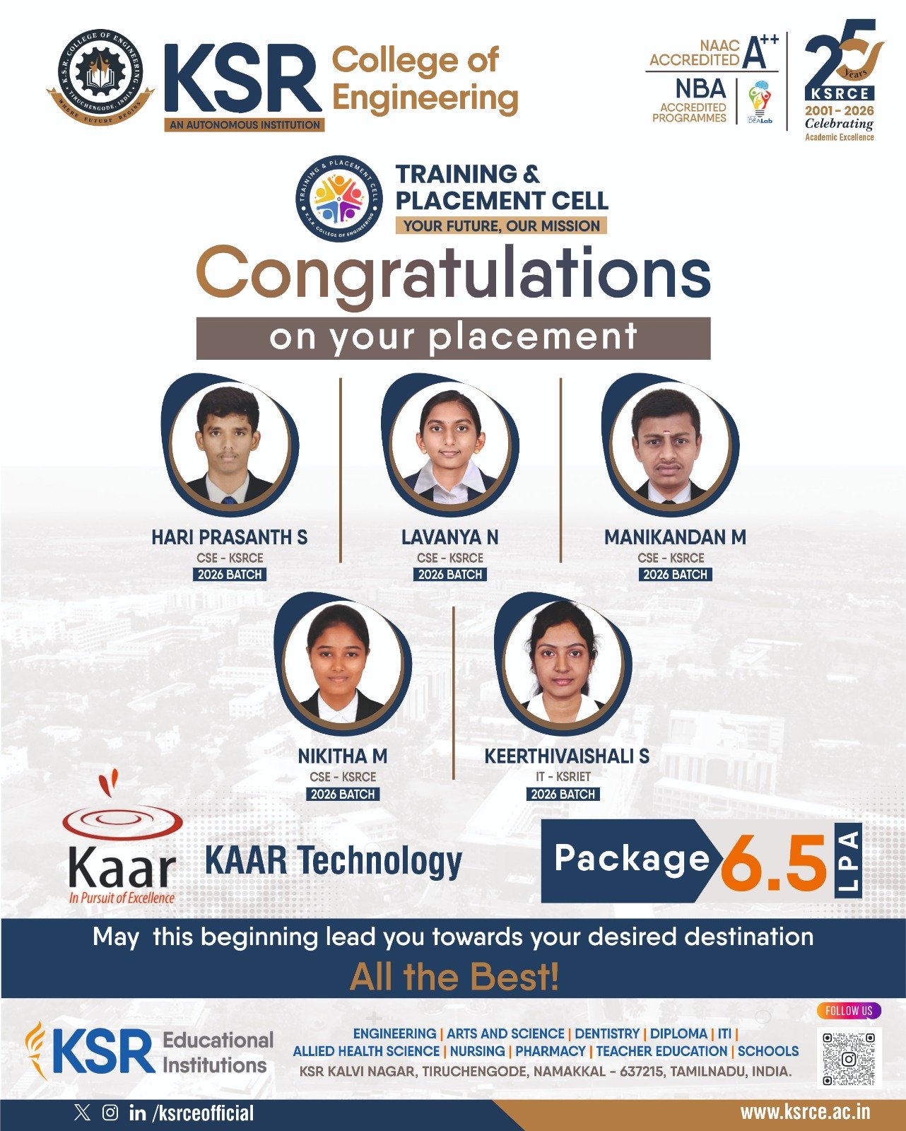 Placed Students - 2026 Batch